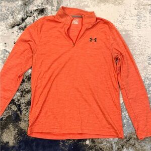 Under Armour Neon Orange Heather HeatGear Pullover